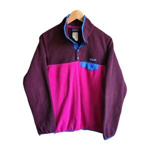 Patagonia Women's Pink Lightweight Synchilla T-Snap Fleece Pullover Size S